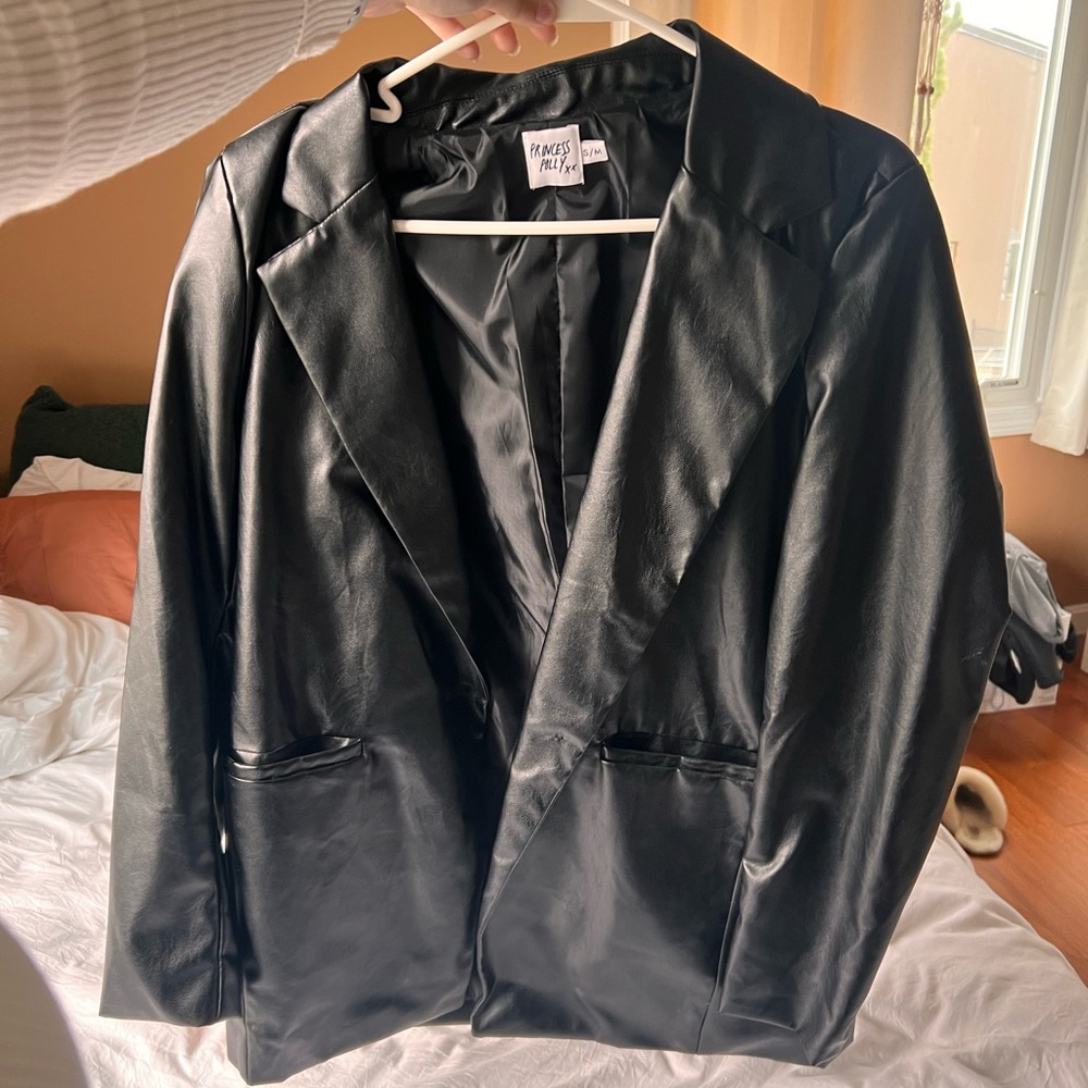 Princess Polly Black Faux Leather Jacket